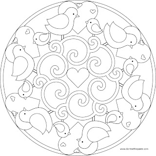 Bird mandala to color