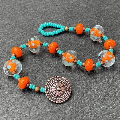 Handmade lampwork bead bracelet by Laura Sparling