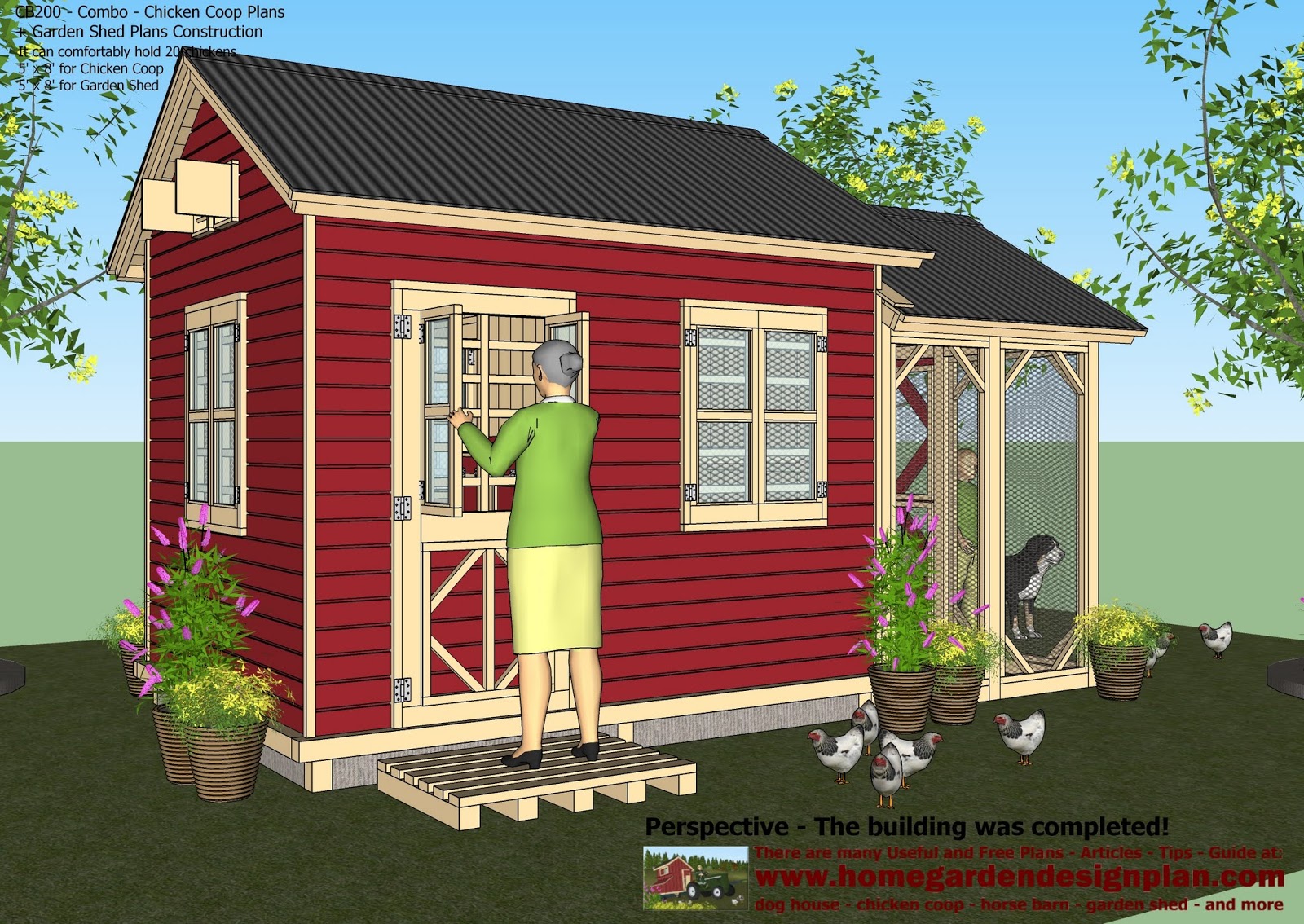 home garden plans: cb200 - combo plans - chicken coop