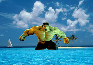 Hulk Free Wallpapers Incredible Raging Fury in Blue Island background