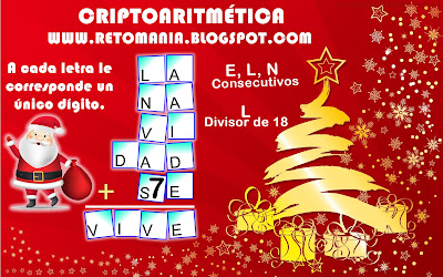 Alfamética, Criptoaritmética, Criptosuma, Criptogramas, Matemáticas y navidad, Juego de letras