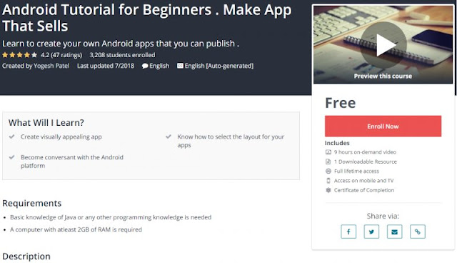 [100% Free] Android Tutorial for Beginners . Make App That Sells