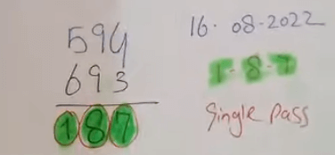 Thailand Lottery 3UP VIP Total set 16/08/2022 -Thailand Lottery 3UP VIP total formula 16/08/2022