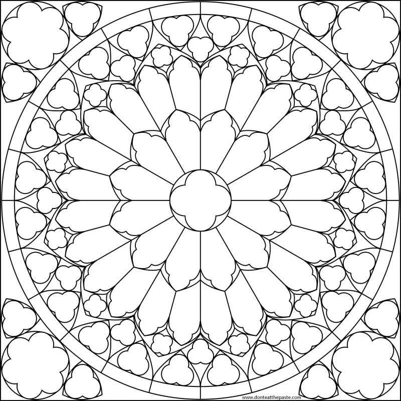 Download Don't Eat the Paste: Rose Windows- Mandala Coloring Pages