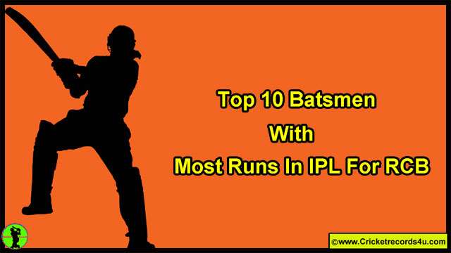 Top 10 Batsmen With Most Runs For RCB In IPL - Cricket Records