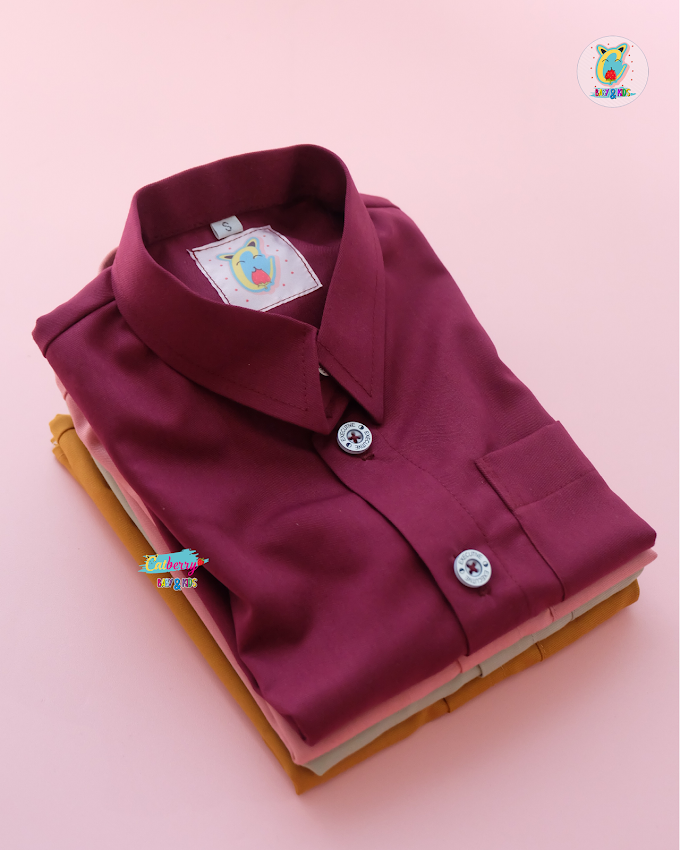 HANIF SERIES - KEMEJA BAYI DAN ANAK PREMIUM POLOS LENGAN PENDEK BY CATBERRY KIDS