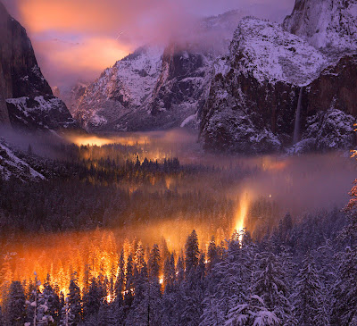 Picture of an amazing beautiful forest mountains sunset