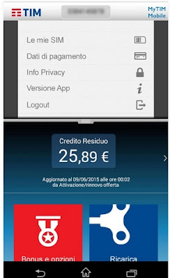 SCARICA MYTIM MOBILE PER CONTROLLARE CREDITO CONSUMO E DATI SUL TUO DISPOSITIVO ANDROID