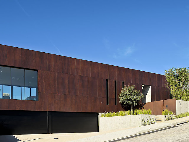 Photo of street side of modern luxury house in Hollywood