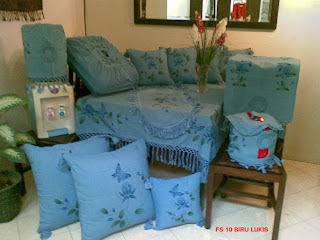 fullset 10 tenun atbm biru lukis