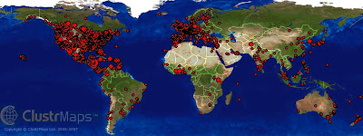 world map of visits