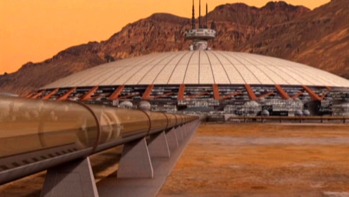 Mars in Babylon 5 - Hyperloop line to Mars Dome One