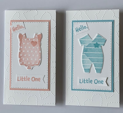 Boy and girl baby note cards