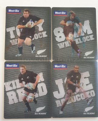 Weet-Bix Cards 2011 100% All Black Jersey Rugby Cards Kieran Read Josevata Rokocoko Tony Woodcock and kieran Read