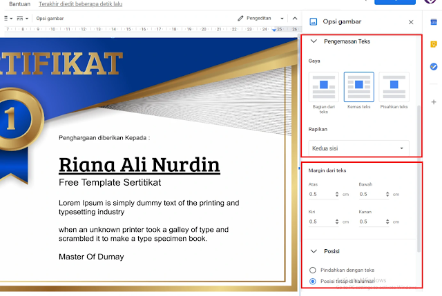 Free Sertfikat Docx : Download Sertifikat Mircrosoft Word Editable Gratis