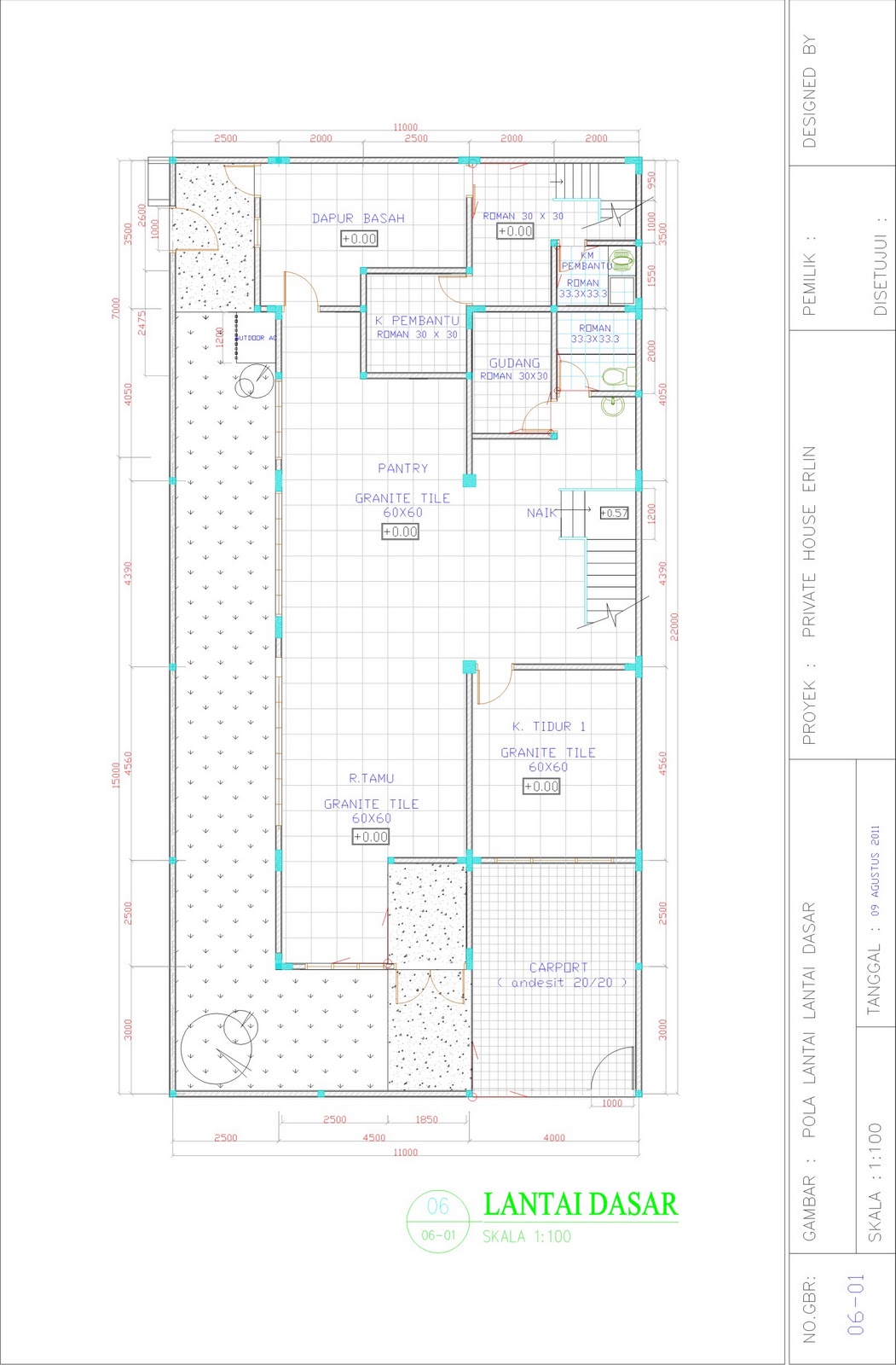 Freelance Drafter Design Gambar  Kerja Rumah Tinggal 3 
