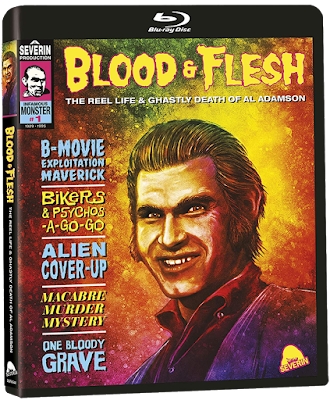 Cover art for Severin Film's BLOOD & FLESH: THE REEL LIE & GHASTLY DEATH OF AL ADAMSON!