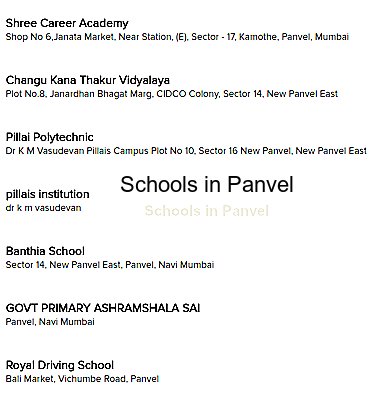 Schools in Panvel