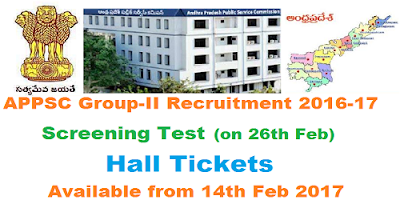 APPSC Group-II Screening Test Hall Tickets 2017