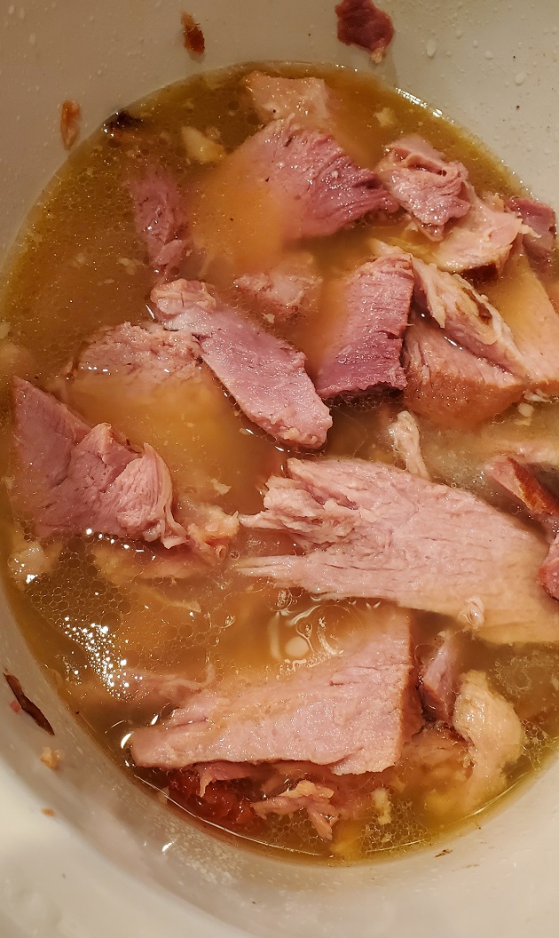 ham in a creamy broth madiera sauce