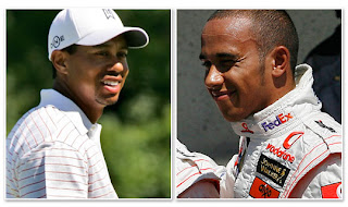 Tiger Woods and Lewis Hamilton