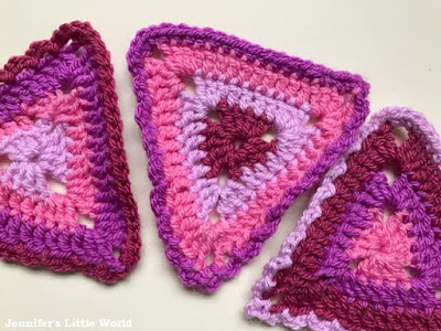 Crochet bunting triangles