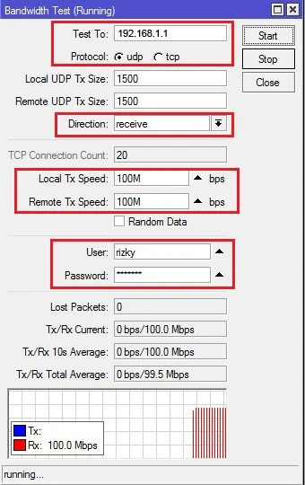 bandwidth test mikrotik windows