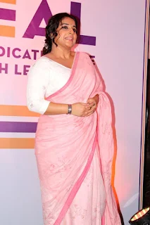 Actress Vidya Balan Stills At Launch Of Rahul In Pink Saree