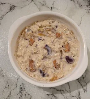 Crème d'amarante au lait d'amande et aux baies