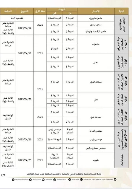 برمجة اجتماعات اللجان الإدارية المتساوية الأعضاء  للنظر في الترقي في الدرجة بالاختيار برسم سنة 2021