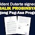 Pres. Duterte signed the Balik Probinsya, Bagong Pag-Asa Program