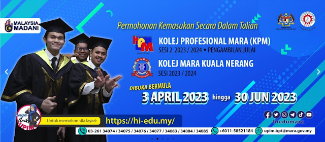 Permohonan Online Kolej Profesional MARA, Cara Memohon Online KPM