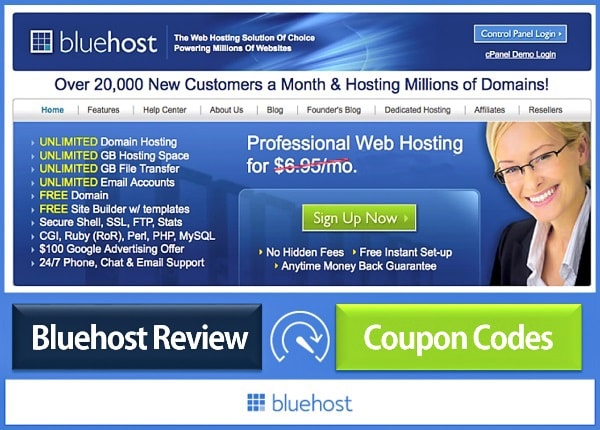 BlueHost Review and Coupon Codes