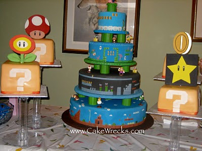 Geek Art Gallery Sweets Mario Brothers  Cake 