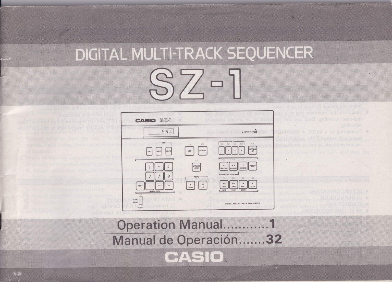 MATRIXSYNTH: Casio CZ-101 CZ-1000 SZ-1 User Manuals w/ CZ Sound