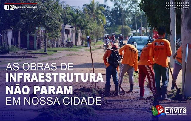 Prefeitura de Envira intensifica os trabalhos de limpeza e obras no município 