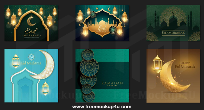 Happy Eid Mubarak Vector Design Background Pack