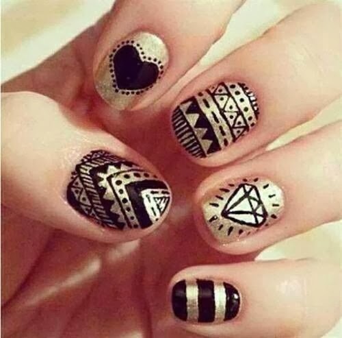 Black Nail Art Designs