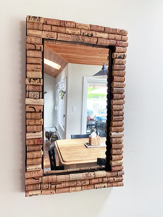 wine cork frame on wall