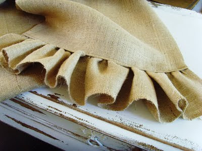 I've been dreaming of burlap table runners Complete with ruffles