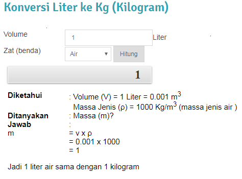  1 Liter Berapa kg  Berikut Jawaban dan Penjelasannya