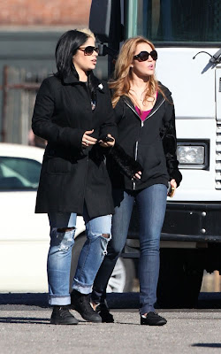 Miley Cyrus on the set of 