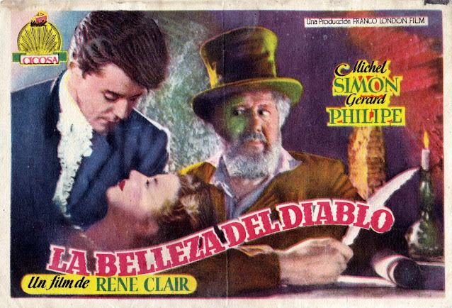 LA BELLEZA DEL DIABLO. Programa de mano. España. LA BELLEZA DEL DIABLO. La beauté du diable. 1950. Francia, Italia. Dirección: René Clair. Reparto: Michel Simon, Gérard Philipe, Nicole Besnard, Simone Valère, Carlo Ninchi, Raymond Cordy, Tullio Carminati, Paolo Stoppa, Gaston Modot.