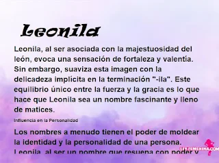 ▷ Significado del nombre Leonila