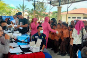 Di Dukung Dinas Pendidikan, Siswa SD Dan SMP Antusias Ikut Vaksinasi Di Polres Nagan Raya