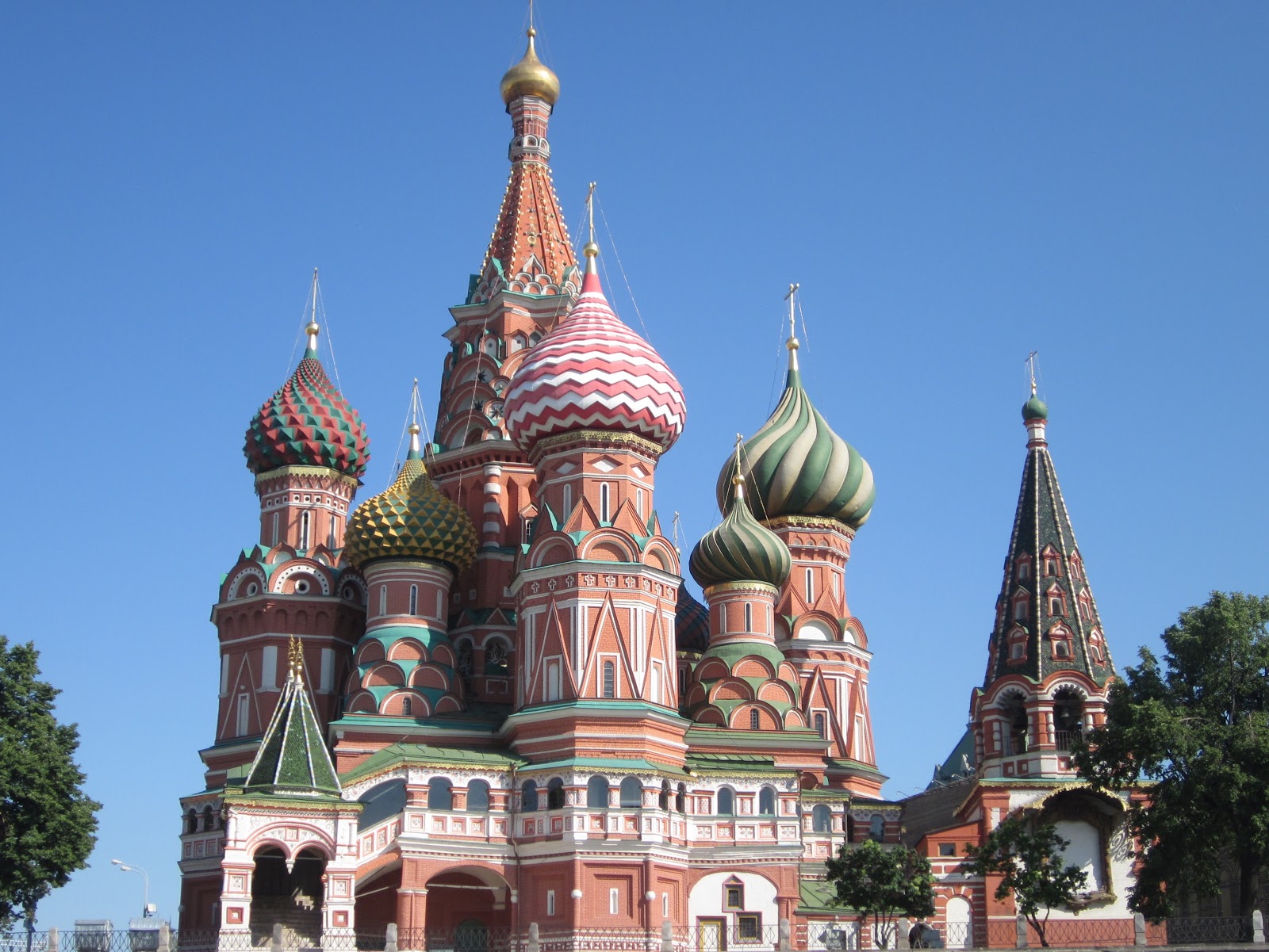 The bell tower is on the right in this picture taken from behind the Cathedral