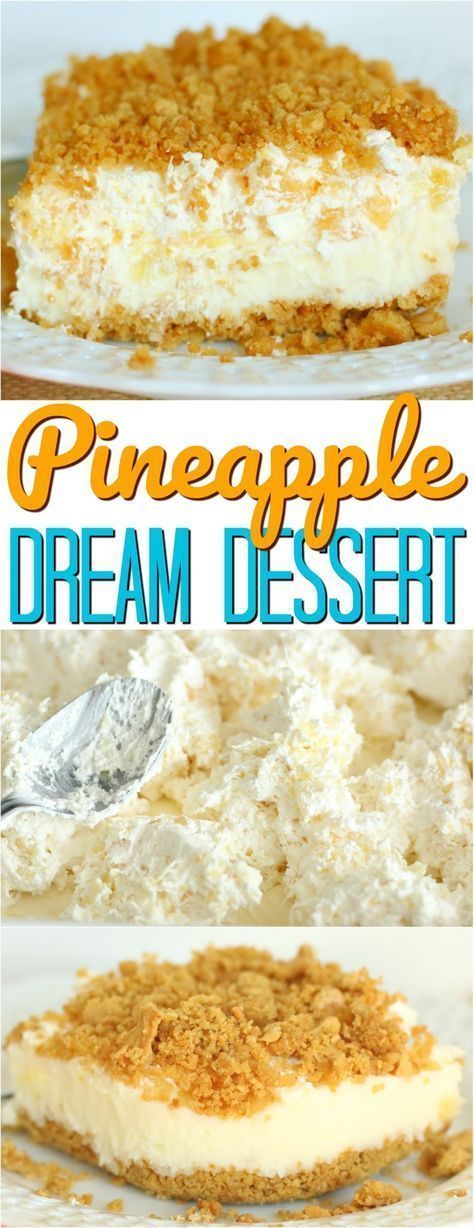 No Bake Pineapple Dream Dessert recipe from The Country Cook #nobake #dessert #easy #ideas #pineapple #easydessertideas