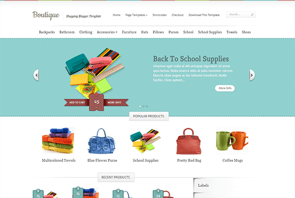 Boutique Responsive eCommerce Blogger Template