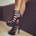 Black strappy heels