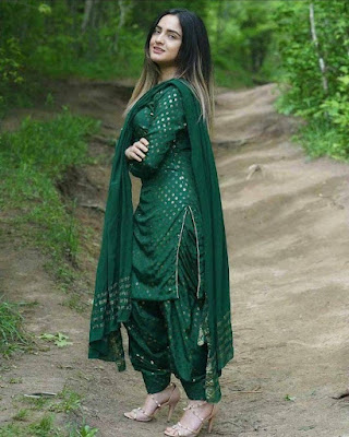 simple green suit punjabi